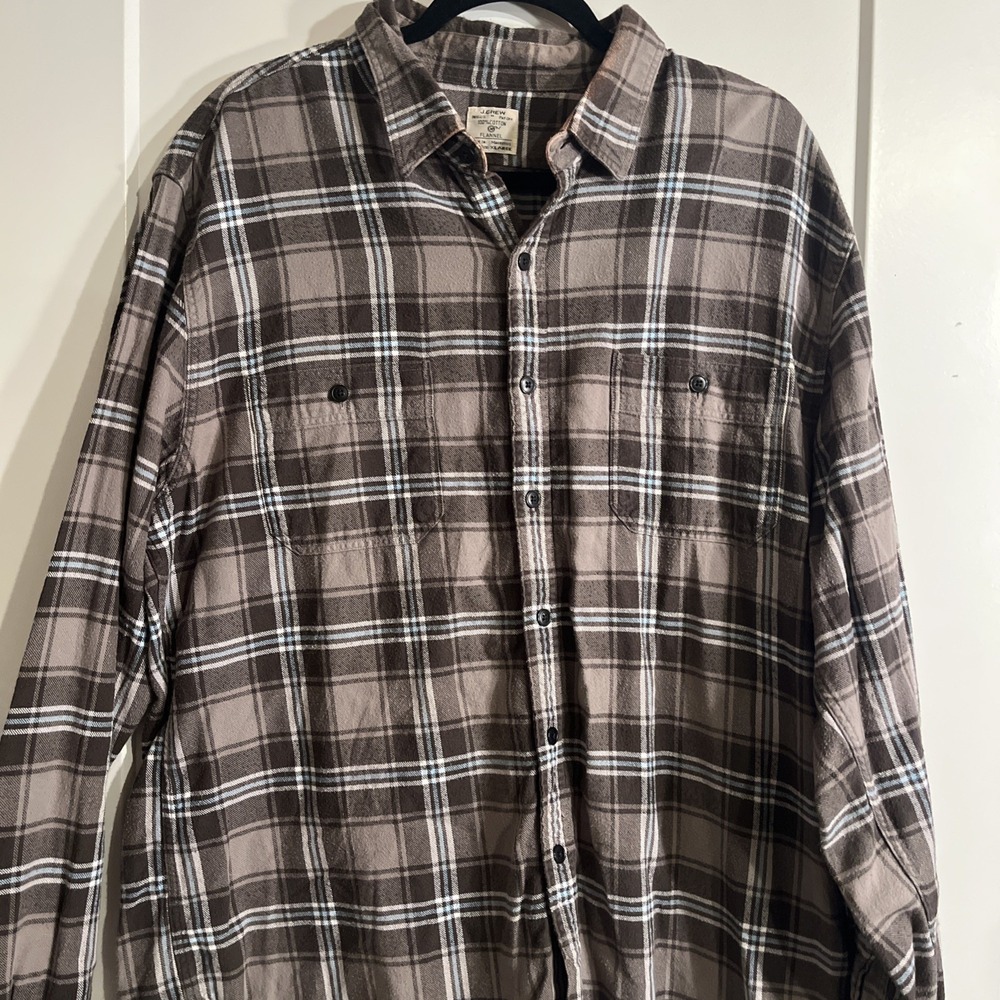 J.Crew men's multicolor plaid long sleeve button down shirt XL